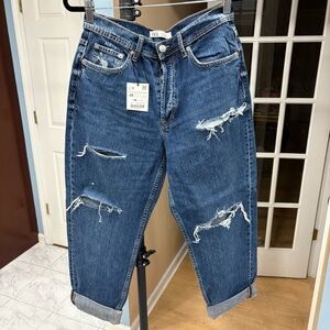 Zara Women's Y2K Blue Straight Leg Jeans